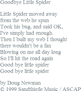 Bugs and Critters, Doug Newman, Song Lyrics